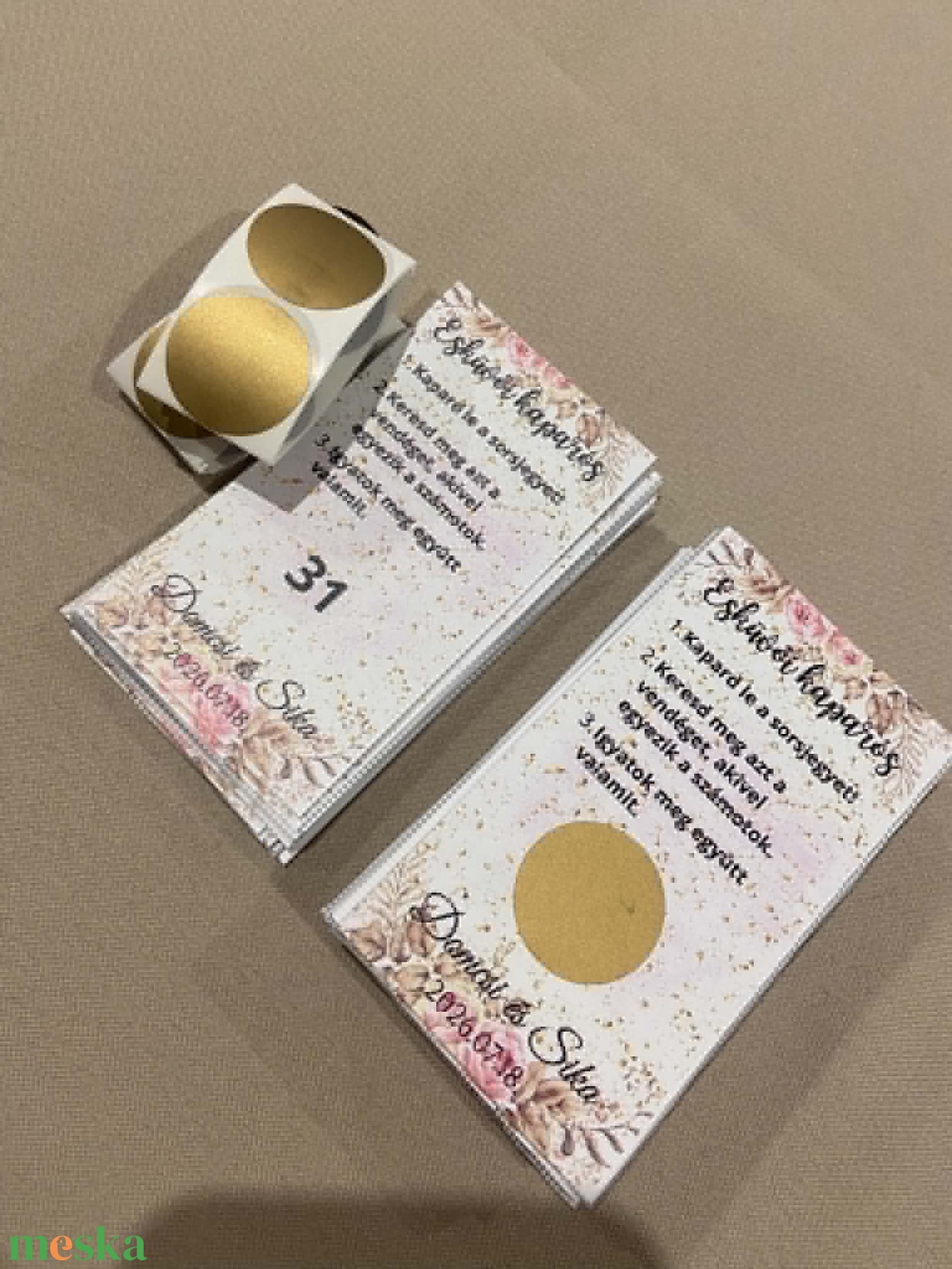Esküvői kaparós sorsjegy - esküvő - meghívó & kártya - esküvői sorsjegyek és kártyák - Meska.hu