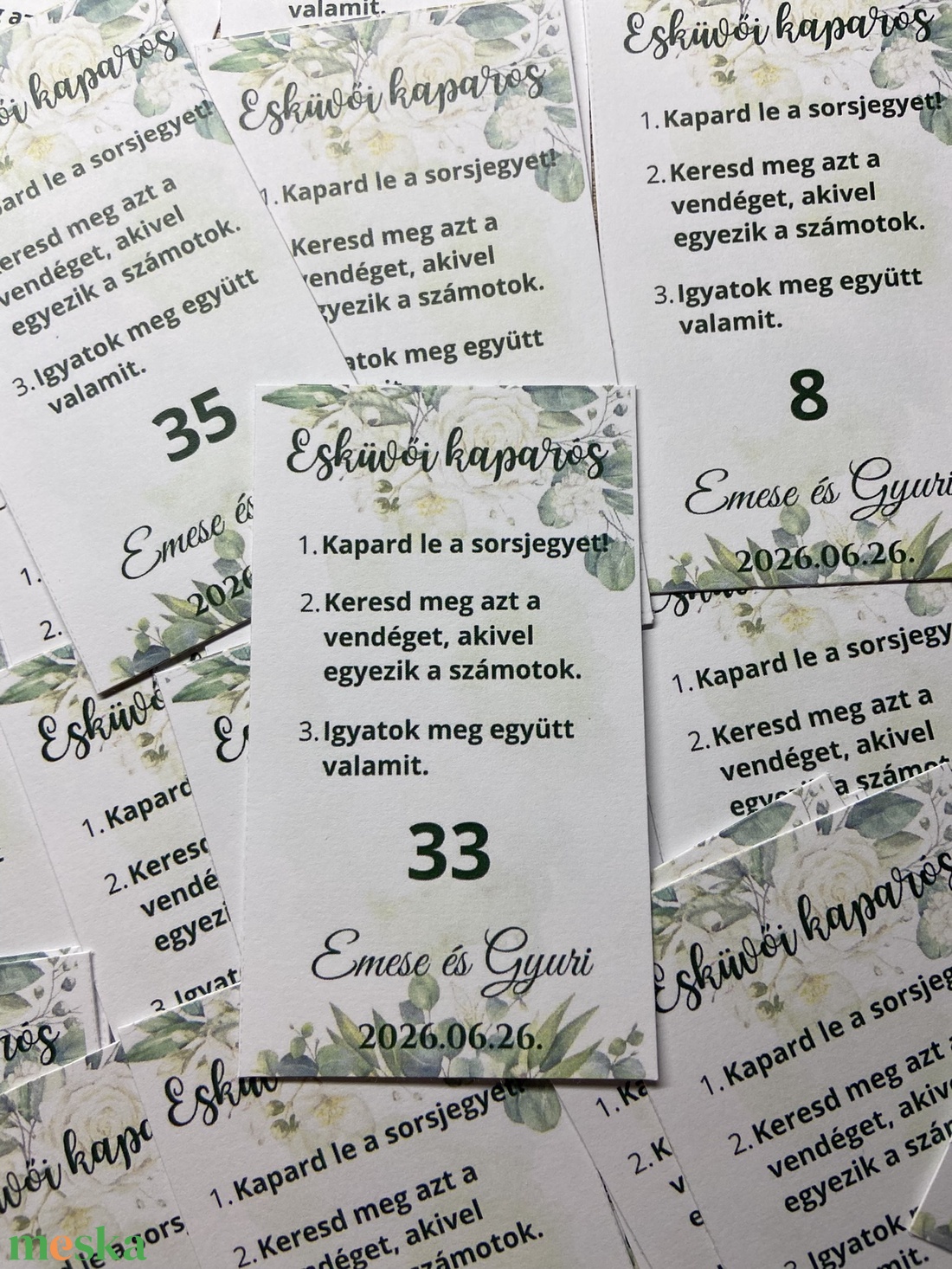 Esküvői kaparós - esküvő - meghívó & kártya - esküvői sorsjegyek és kártyák - Meska.hu