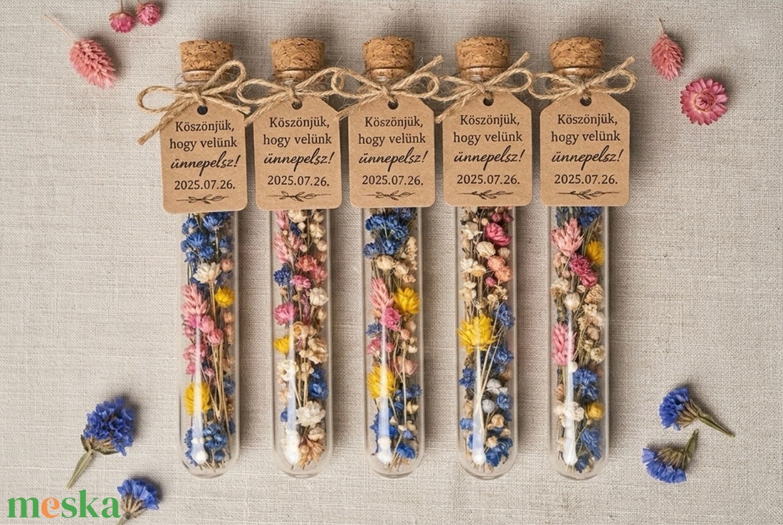 Esküvői köszönőajándék virág kémcsőben  - esküvő - emlék & ajándék - köszönőajándék - Meska.hu