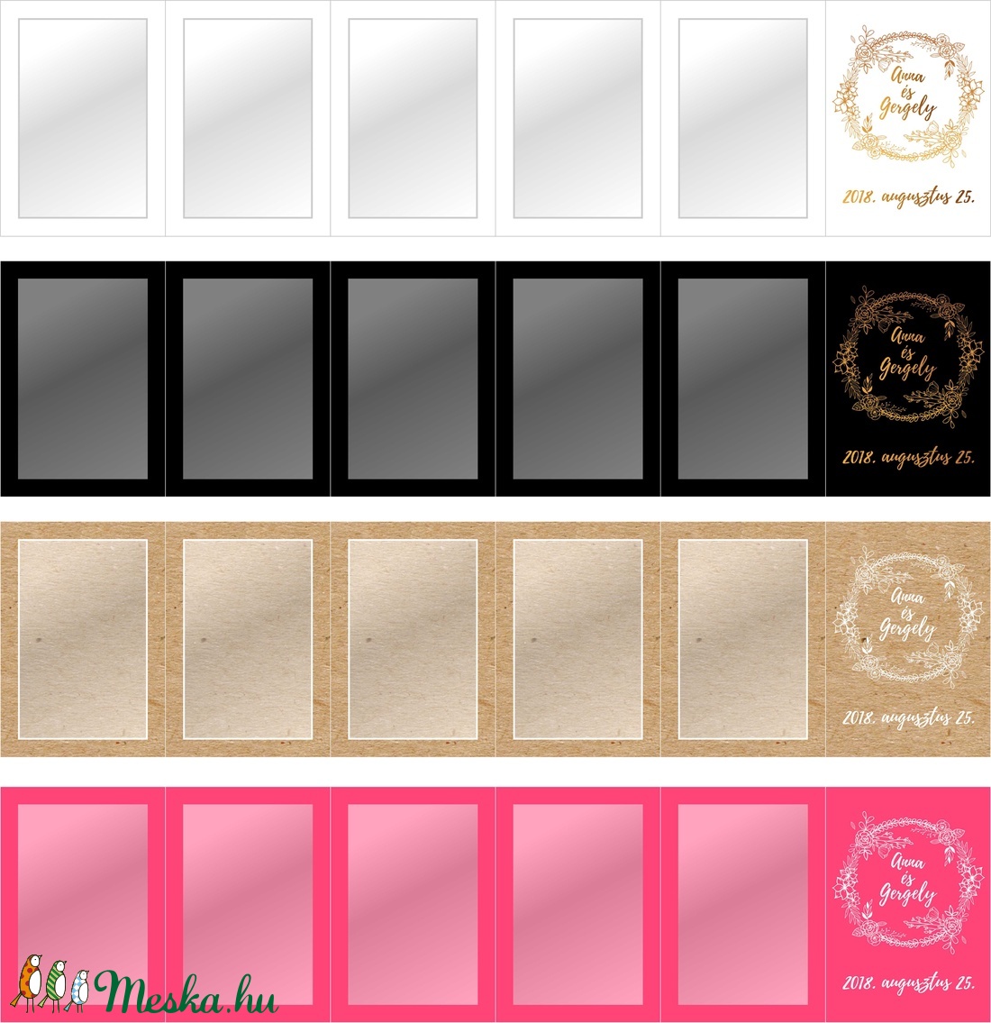 Egyedi 11 fotós Mini Harmonika Fotóalbum - Köszönőajándék / Fénykép album / Menyasszony és Vőlegény nevével 10x7cm-es -  - Meska.hu