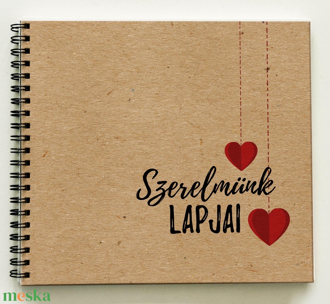 Ajándék a párodnak - Szerelmünk lapjai Prémium egyedi album - emlékkönyv - füzet / napló - 21x19cm / C design - otthon & lakás - papír írószer - album & fotóalbum - Meska.hu