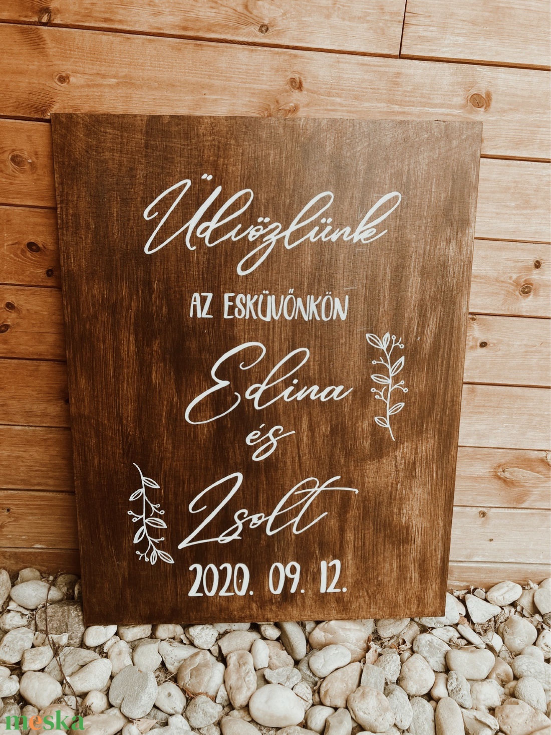 Esküvői fa üdvözlő tábla - esküvő - dekoráció - tábla & jelzés - Meska.hu