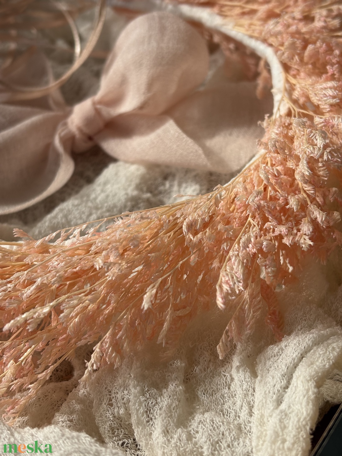 Szárazvirág fejdísz szett - esküvő - hajdísz - fejkoszorú - Meska.hu