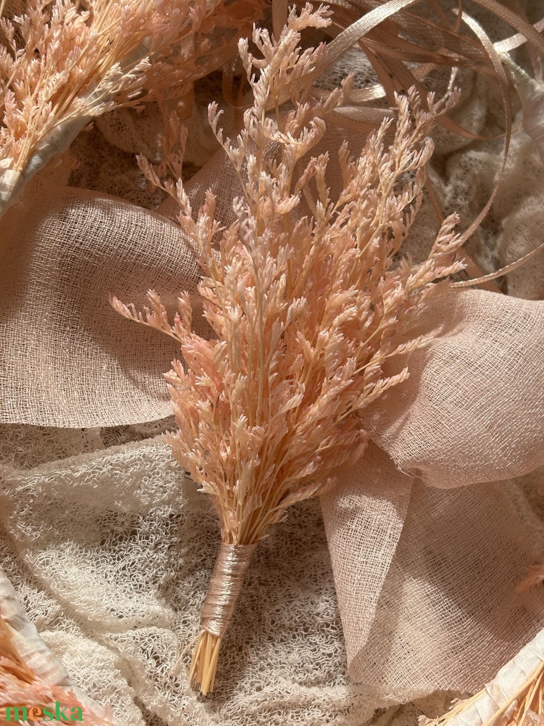 Szárazvirág fejdísz szett - esküvő - hajdísz - fejkoszorú - Meska.hu