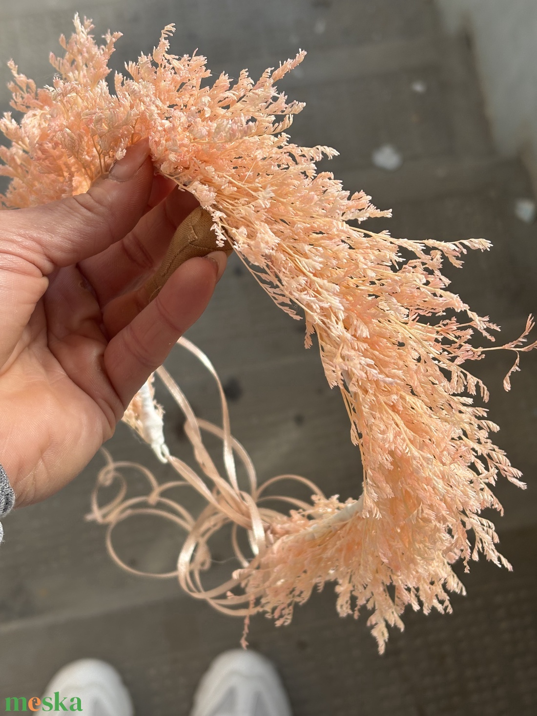 Szárazvirág fejdísz szett - esküvő - hajdísz - fejkoszorú - Meska.hu