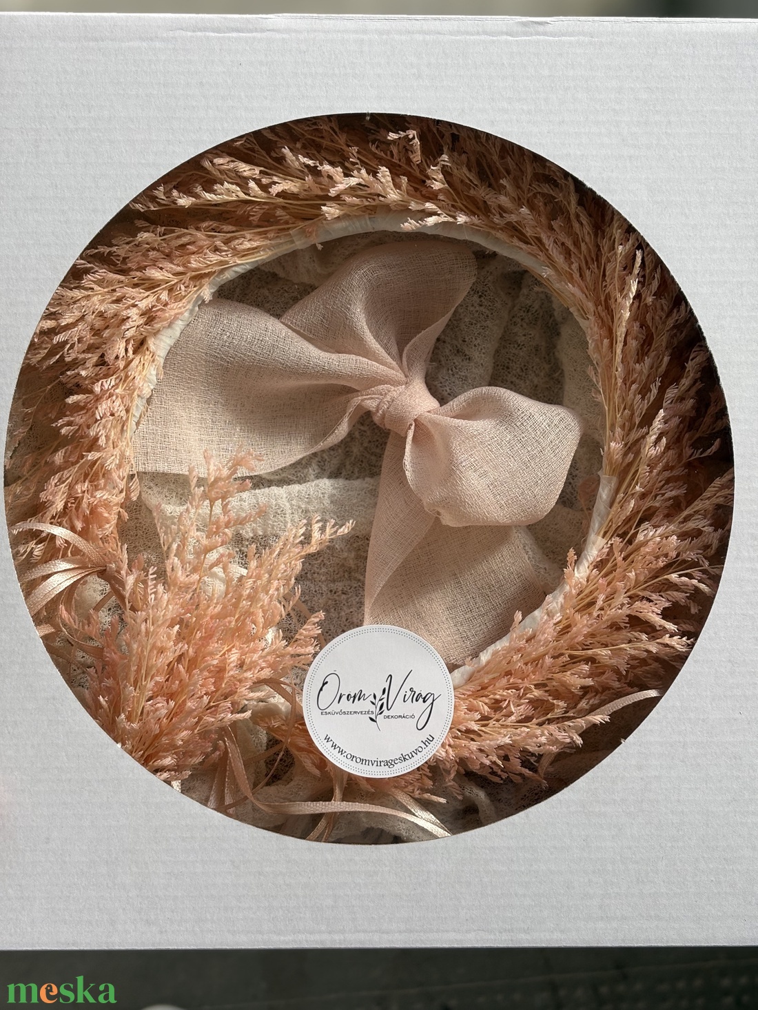 Szárazvirág fejdísz szett - esküvő - hajdísz - fejkoszorú - Meska.hu