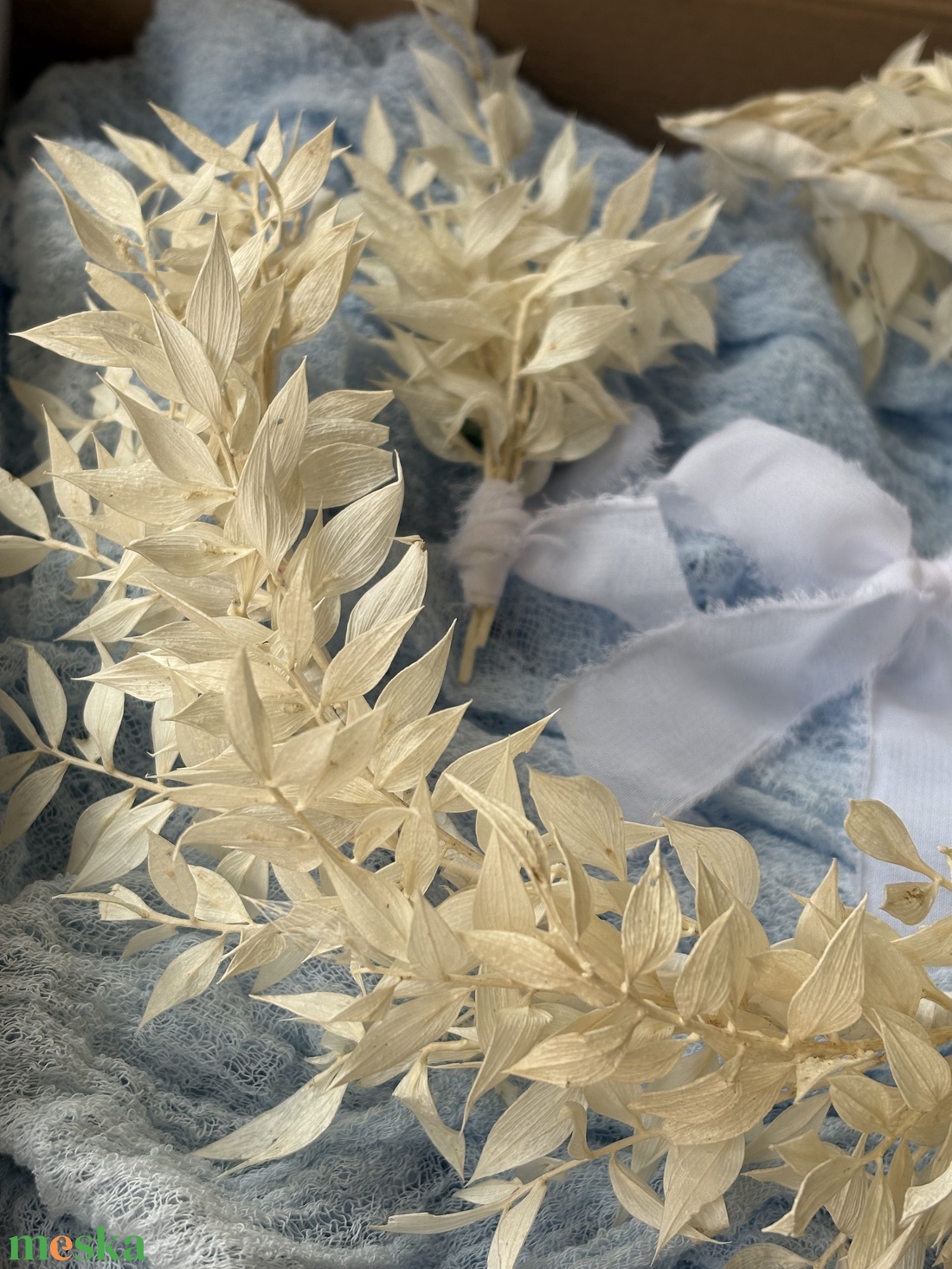 Szárazvirág fejdísz szett - esküvő - hajdísz - fejkoszorú - Meska.hu