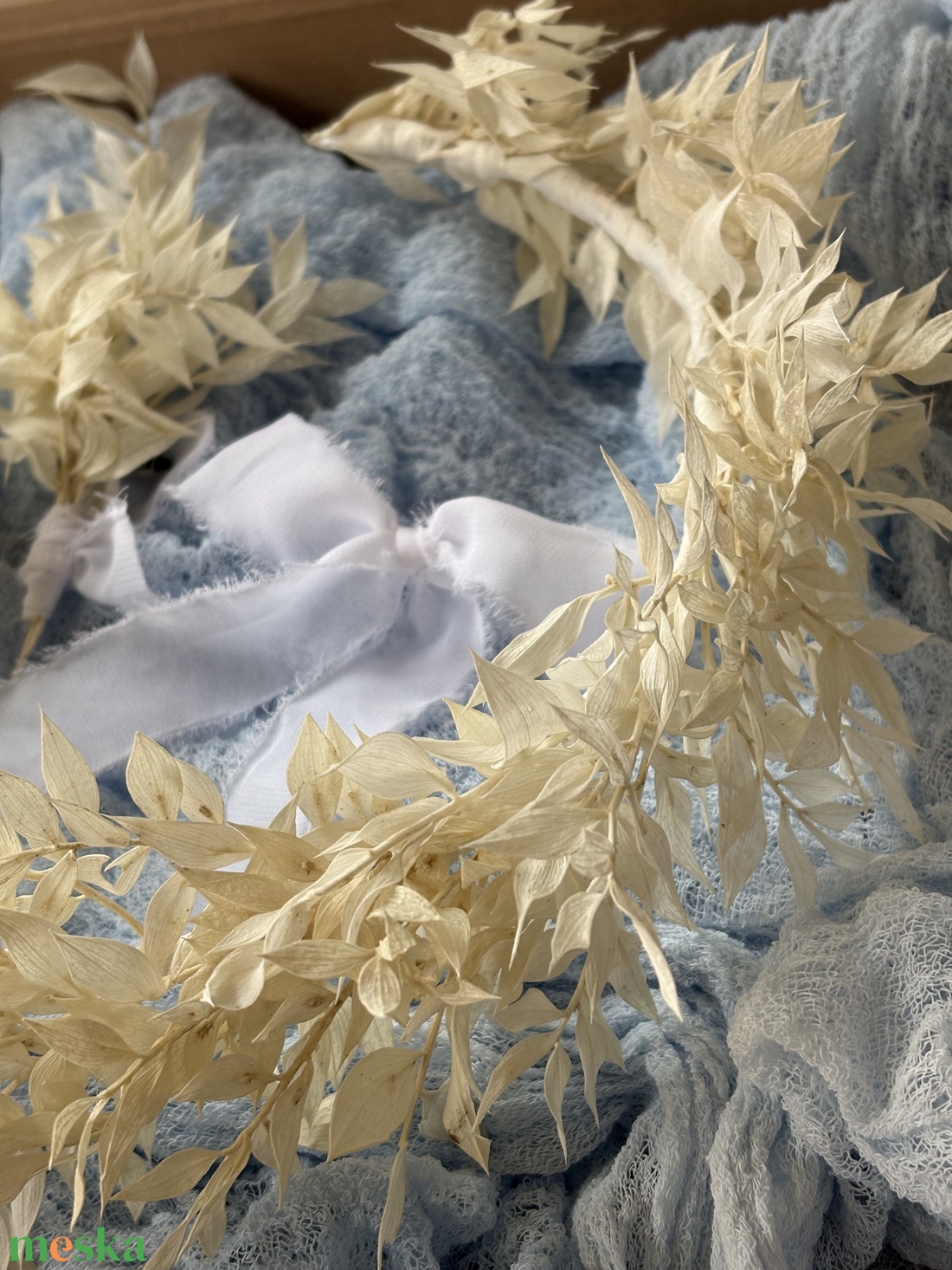 Szárazvirág fejdísz szett - esküvő - hajdísz - fejkoszorú - Meska.hu