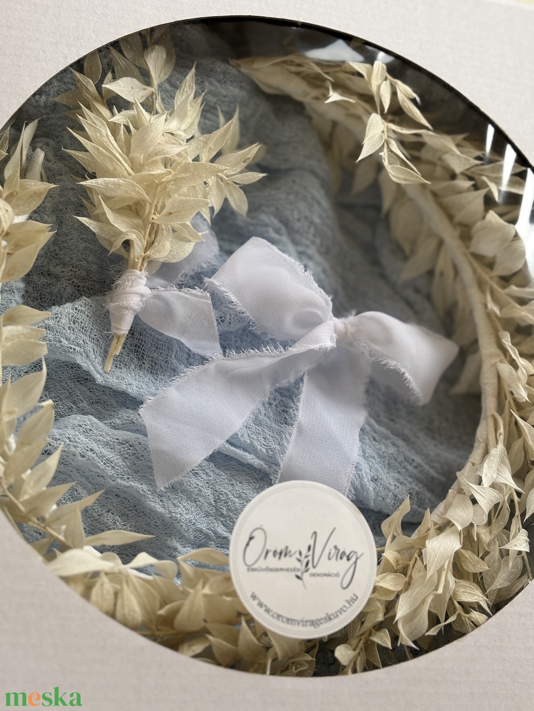 Szárazvirág fejdísz szett - esküvő - hajdísz - fejkoszorú - Meska.hu