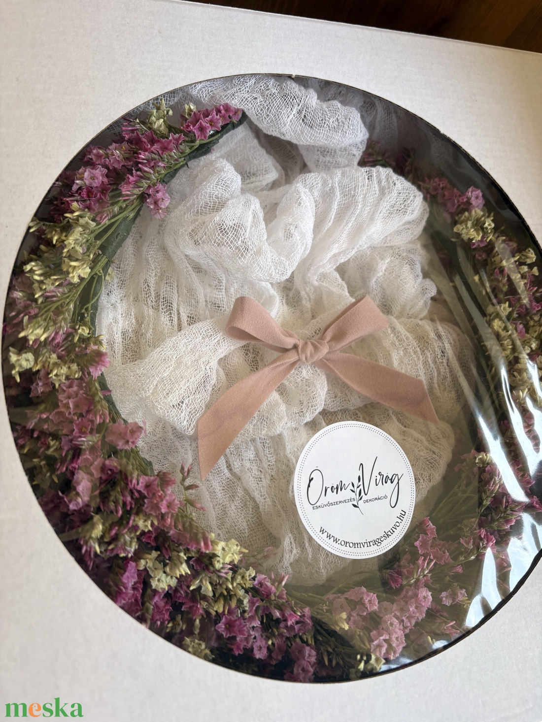 Szárazvirág fejdísz szett - esküvő - hajdísz - fejkoszorú - Meska.hu