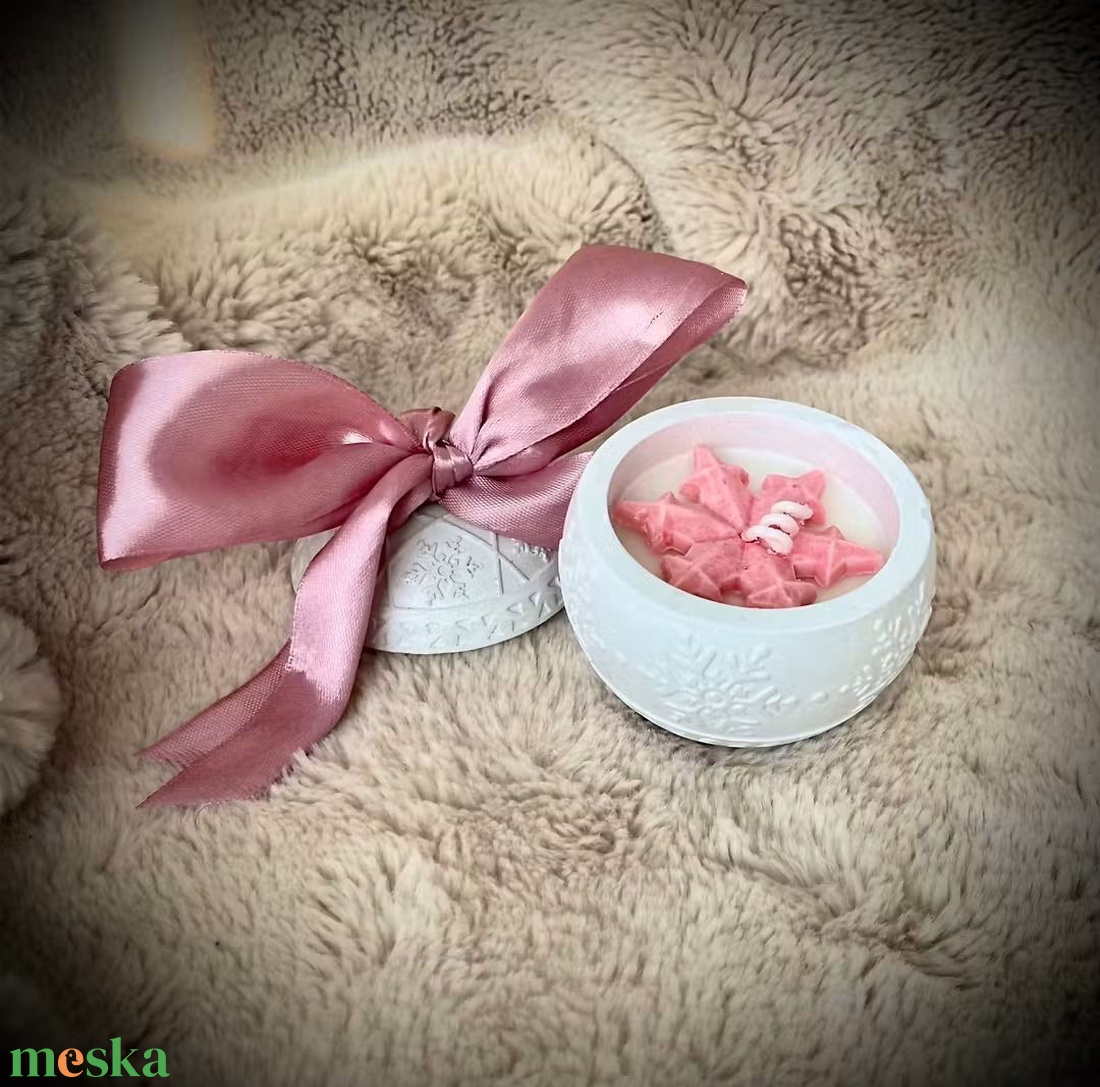 Karácsonyi gyertyadísz pink gömb - karácsony - adventi díszek - adventi gyertyadíszek és koszorúdíszek - Meska.hu