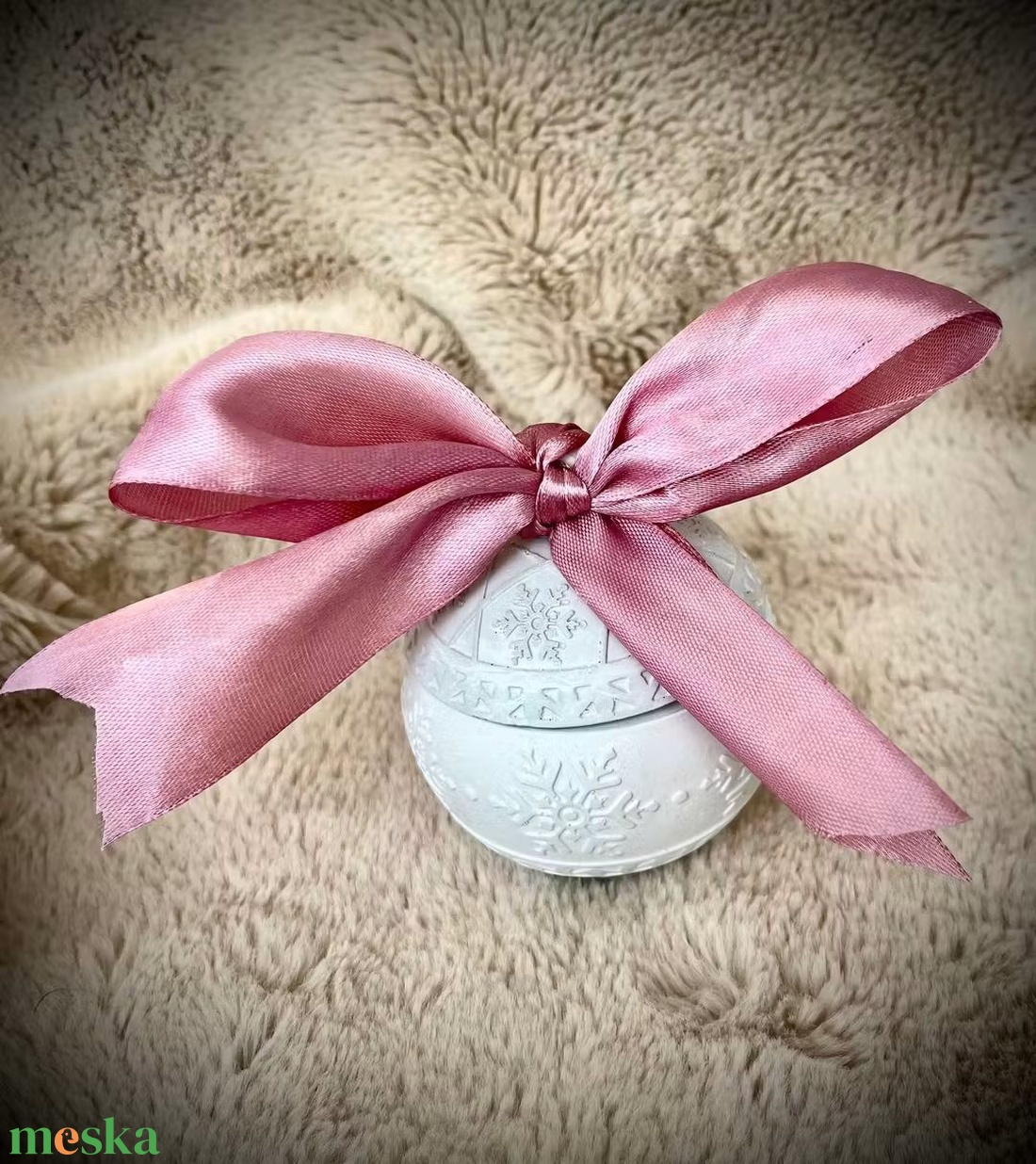 Karácsonyi gyertyadísz pink gömb - karácsony - adventi díszek - adventi gyertyadíszek és koszorúdíszek - Meska.hu