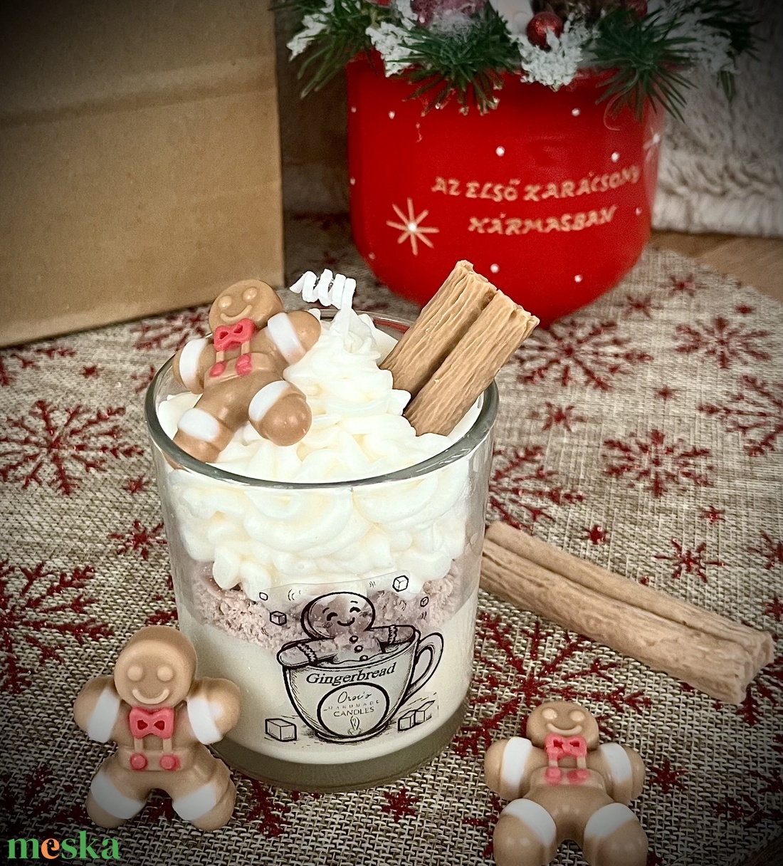 Karácsonyi gyertyadísz pohár  - karácsony - adventi díszek - adventi gyertyadíszek és koszorúdíszek - Meska.hu