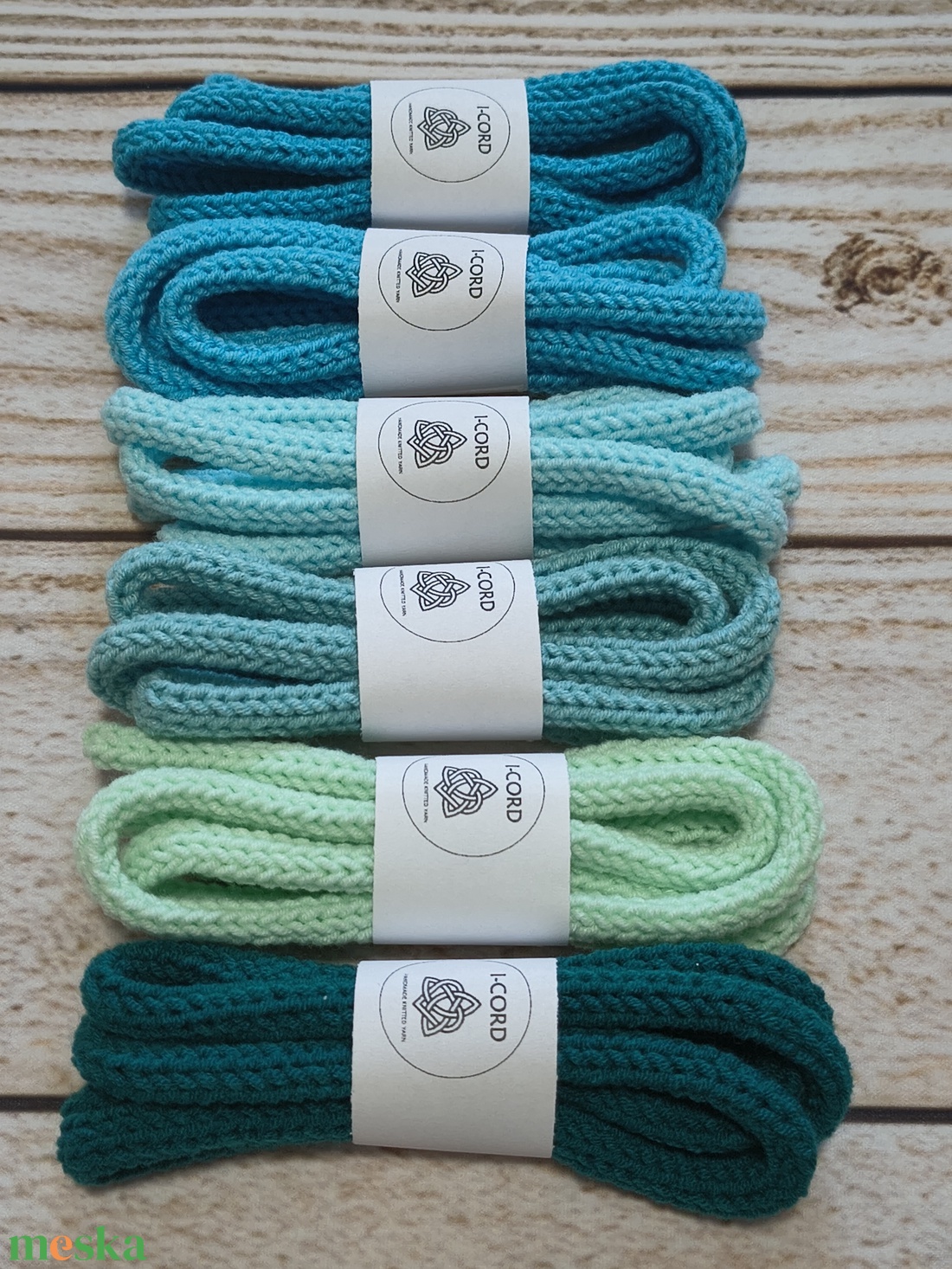 I-CORD fonal - türkizes színek (7-12) - kellékek & szerszámok - rövidáru - fonal, cérna - kevert fonal - Meska.hu
