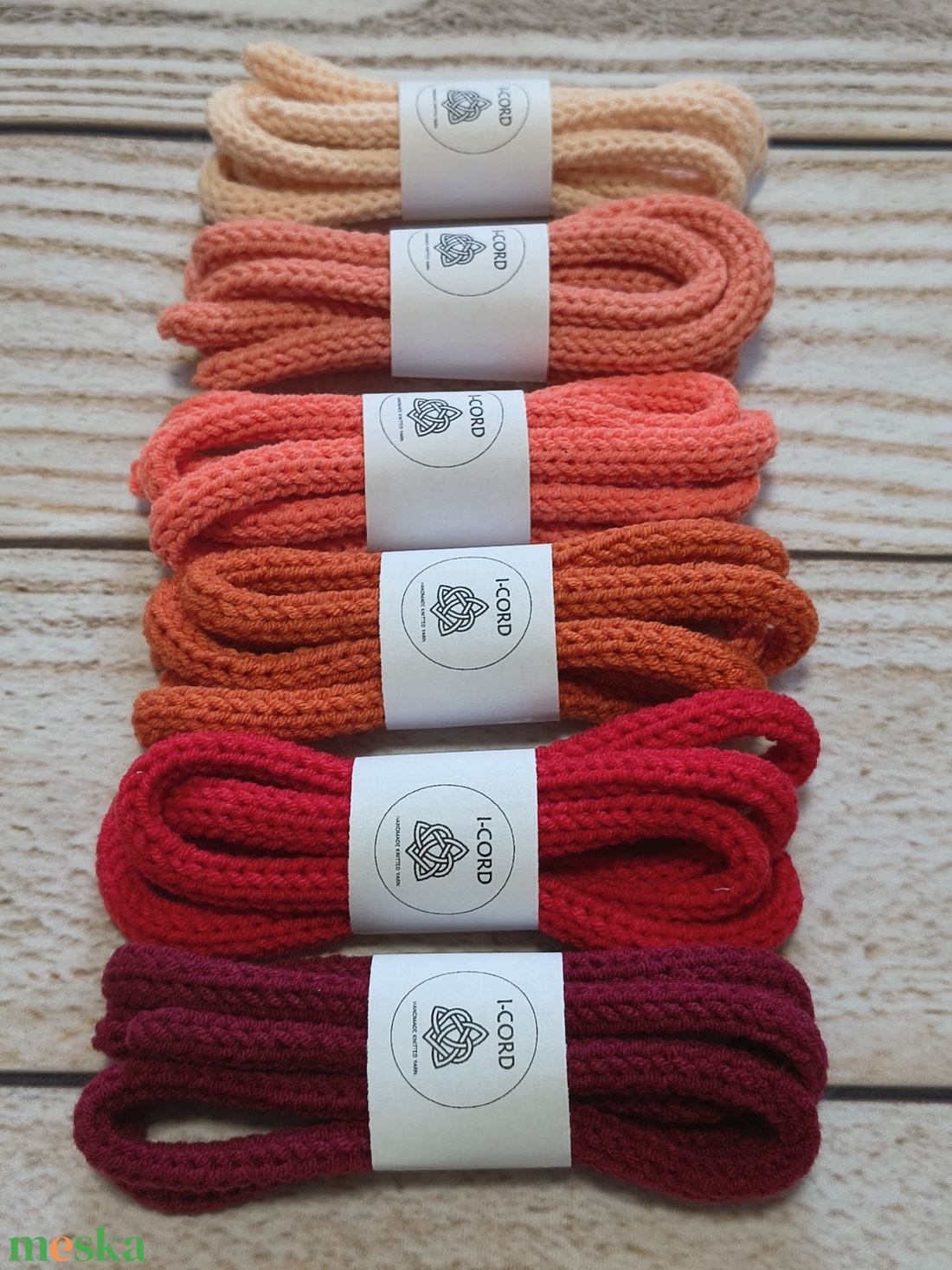 I-CORD fonal - narancs/piros színek (31-36) - kellékek & szerszámok - rövidáru - fonal, cérna - kevert fonal - Meska.hu