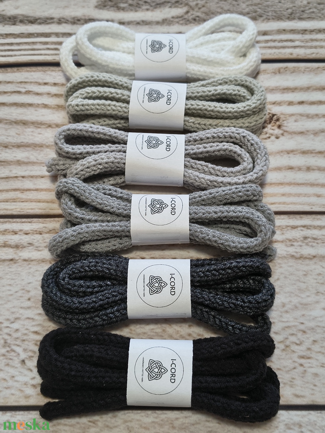 I-CORD fonal - fekete/fehér/szürke színek (49-54) - kellékek & szerszámok - rövidáru - fonal, cérna - kevert fonal - Meska.hu