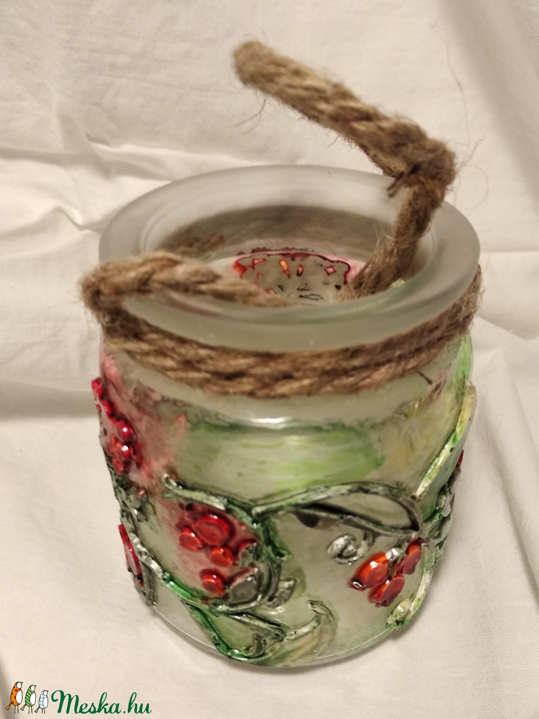 Mécses tartó piros bogyós motívummal; 8 cm-es - otthon & életmód - gyertya, illat, aroma - mécses és mécsestartó - Meska.hu Mécses tartó piros bogyós motívummal; 8 cm-es - otthon & életmód - gyertya, illat, aroma - mécses és mécsestartó - Meska.hu