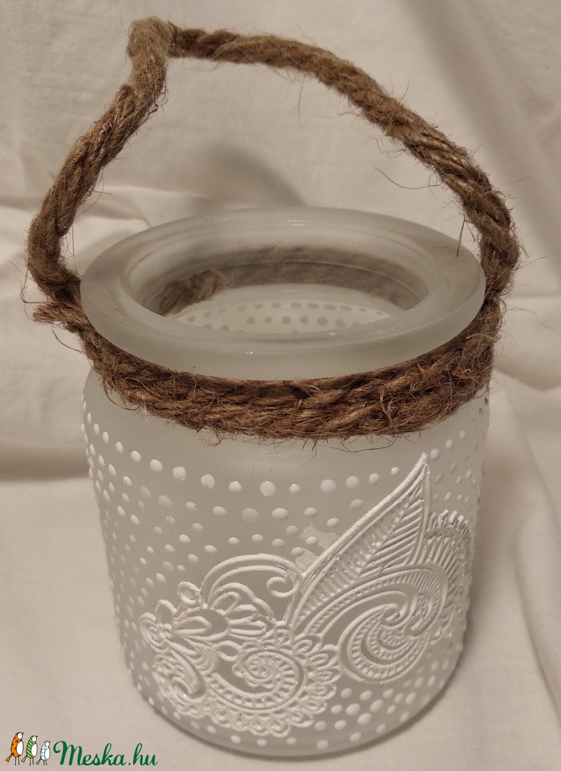 Mécses tartó csipke mintával és pöttyökkel; 8 cm-es - otthon & életmód - gyertya, illat, aroma - mécses és mécsestartó - Meska.hu