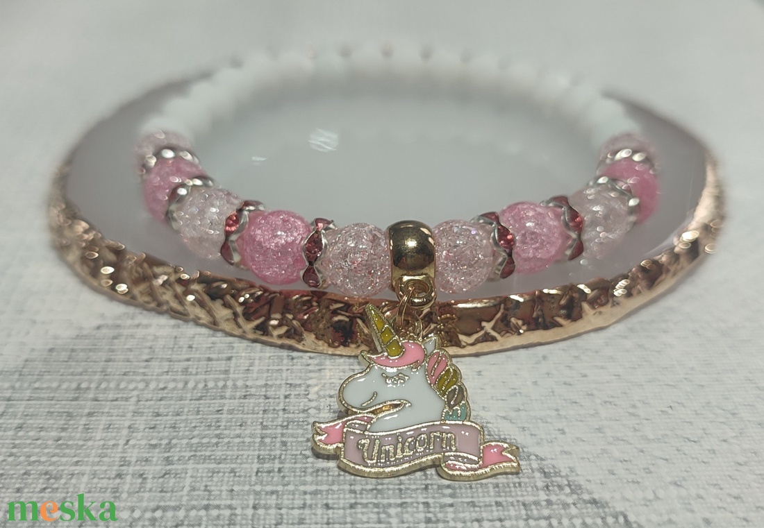 Unikornis páros barátság karkötő - ékszer - karkötő - charm karkötő - Meska.hu