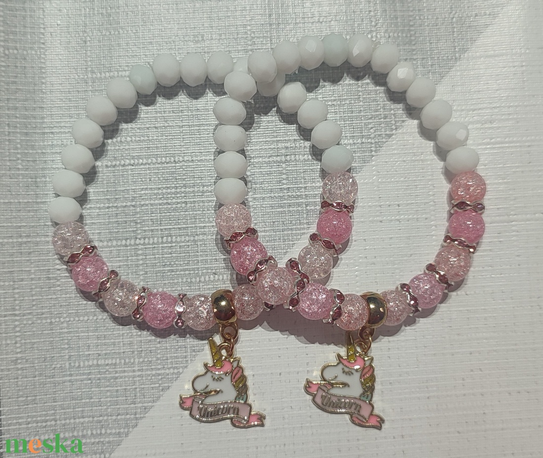 Unikornis páros barátság karkötő - ékszer - karkötő - charm karkötő - Meska.hu