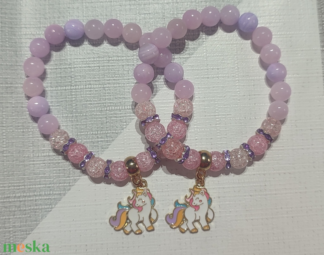 Unikornis páros barátság karkötő - ékszer - karkötő - charm karkötő - Meska.hu