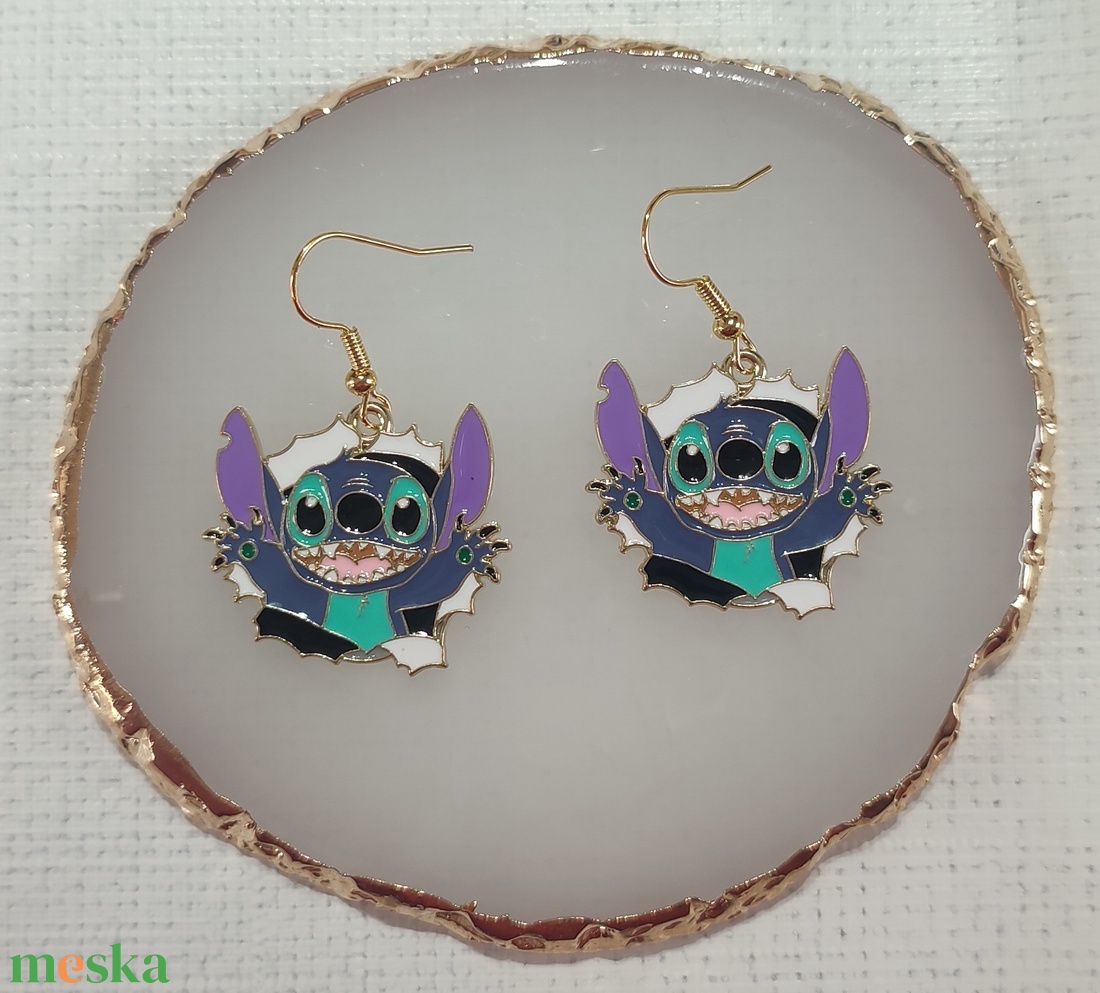 Stitch fülbevaló - ékszer - fülbevaló - lógó fülbevaló - Meska.hu Stitch fülbevaló - ékszer - fülbevaló - lógó fülbevaló - Meska.hu