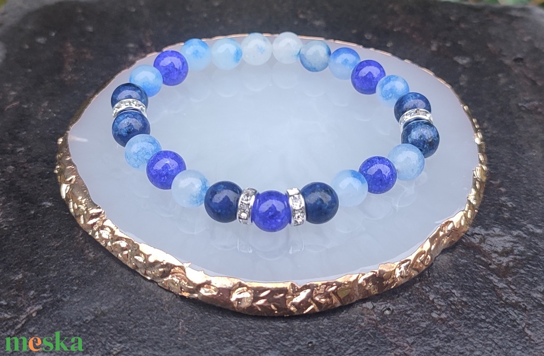 Spiritualitást segítő lapis lazuli női karkötő - ékszer - karkötő - ásványkarkötő - Meska.hu Spiritualitást segítő lapis lazuli női karkötő - ékszer - karkötő - ásványkarkötő - Meska.hu