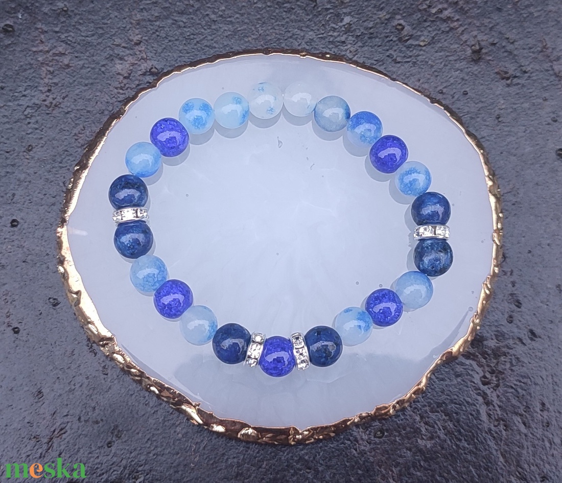Spiritualitást segítő lapis lazuli női karkötő - ékszer - karkötő - ásványkarkötő - Meska.hu Spiritualitást segítő lapis lazuli női karkötő - ékszer - karkötő - ásványkarkötő - Meska.hu