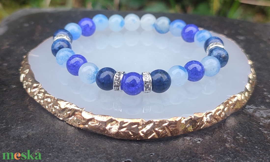 Spiritualitást segítő lapis lazuli női karkötő - ékszer - karkötő - ásványkarkötő - Meska.hu Spiritualitást segítő lapis lazuli női karkötő - ékszer - karkötő - ásványkarkötő - Meska.hu