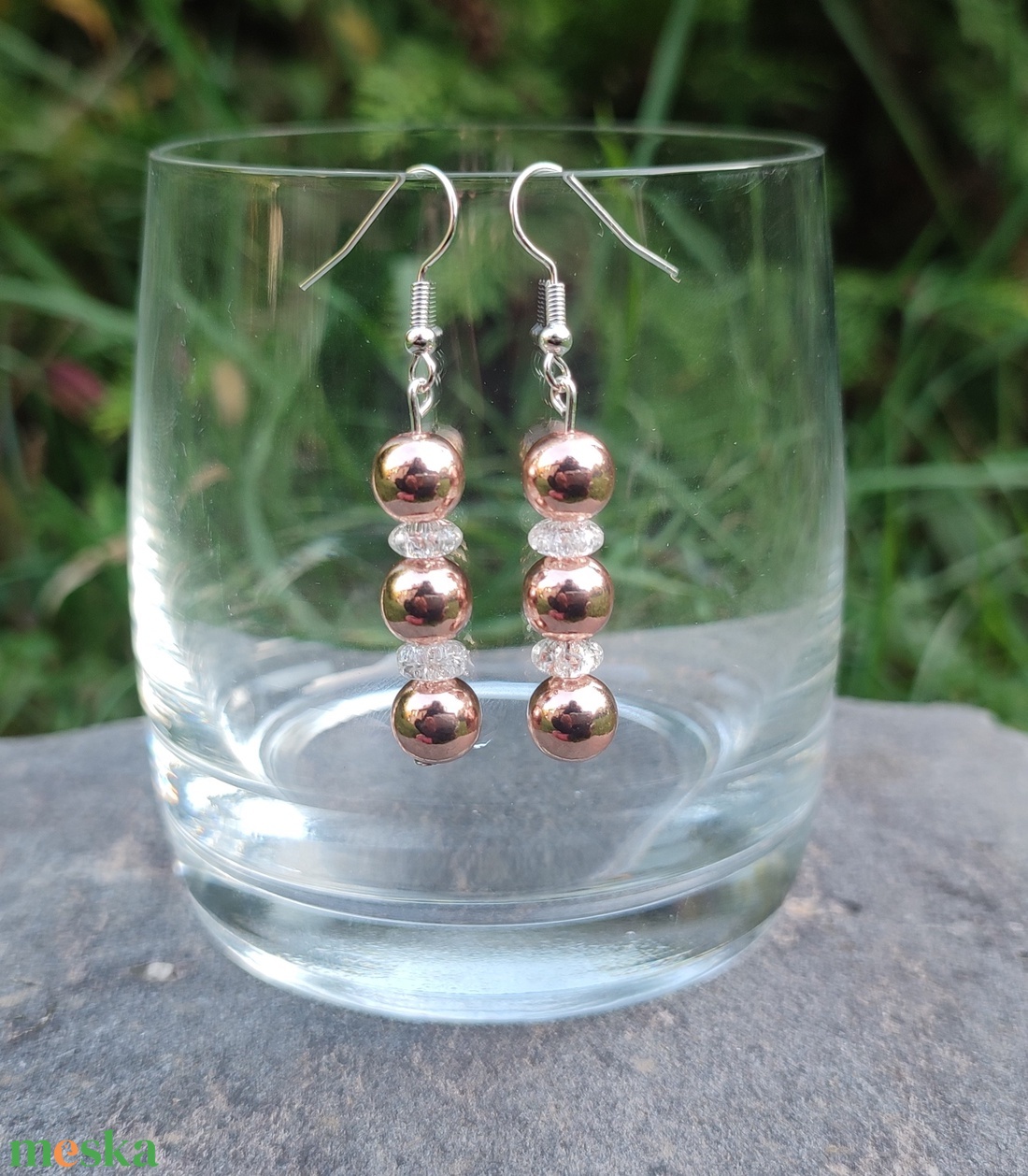 Rosegold hematit ásvány fülbevaló - ékszer - fülbevaló - lógó fülbevaló - Meska.hu Rosegold hematit ásvány fülbevaló - ékszer - fülbevaló - lógó fülbevaló - Meska.hu