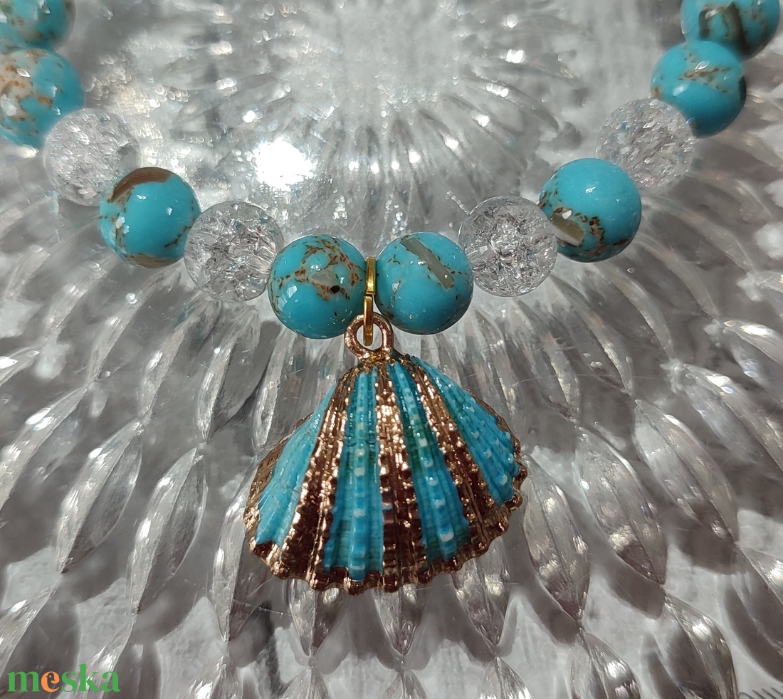 Capri női karkötő kék kagyló medállal - ékszer - karkötő - charm karkötő - Meska.hu Capri női karkötő kék kagyló medállal - ékszer - karkötő - charm karkötő - Meska.hu
