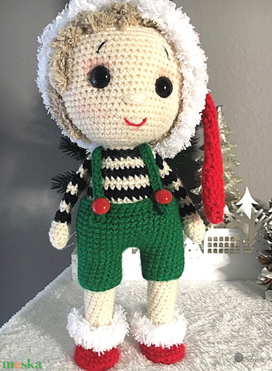 Karácsonyi manó kézzel horgolt amigurumi figura, 25 cm magas - karácsony - karácsonyi lakásdekoráció - karácsonyi manók, figurák - Meska.hu Karácsonyi manó kézzel horgolt amigurumi figura, 25 cm magas - karácsony - karácsonyi lakásdekoráció - karácsonyi manók, figurák - Meska.hu