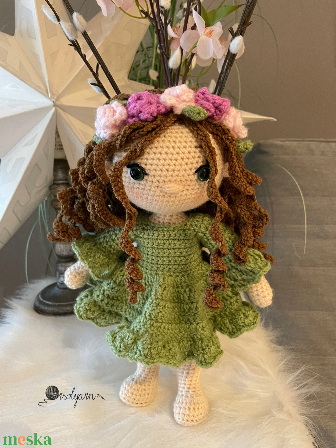 Tünde, a tavaszány - horgolt baba - játék & sport - baba & babaház - baba - Meska.hu