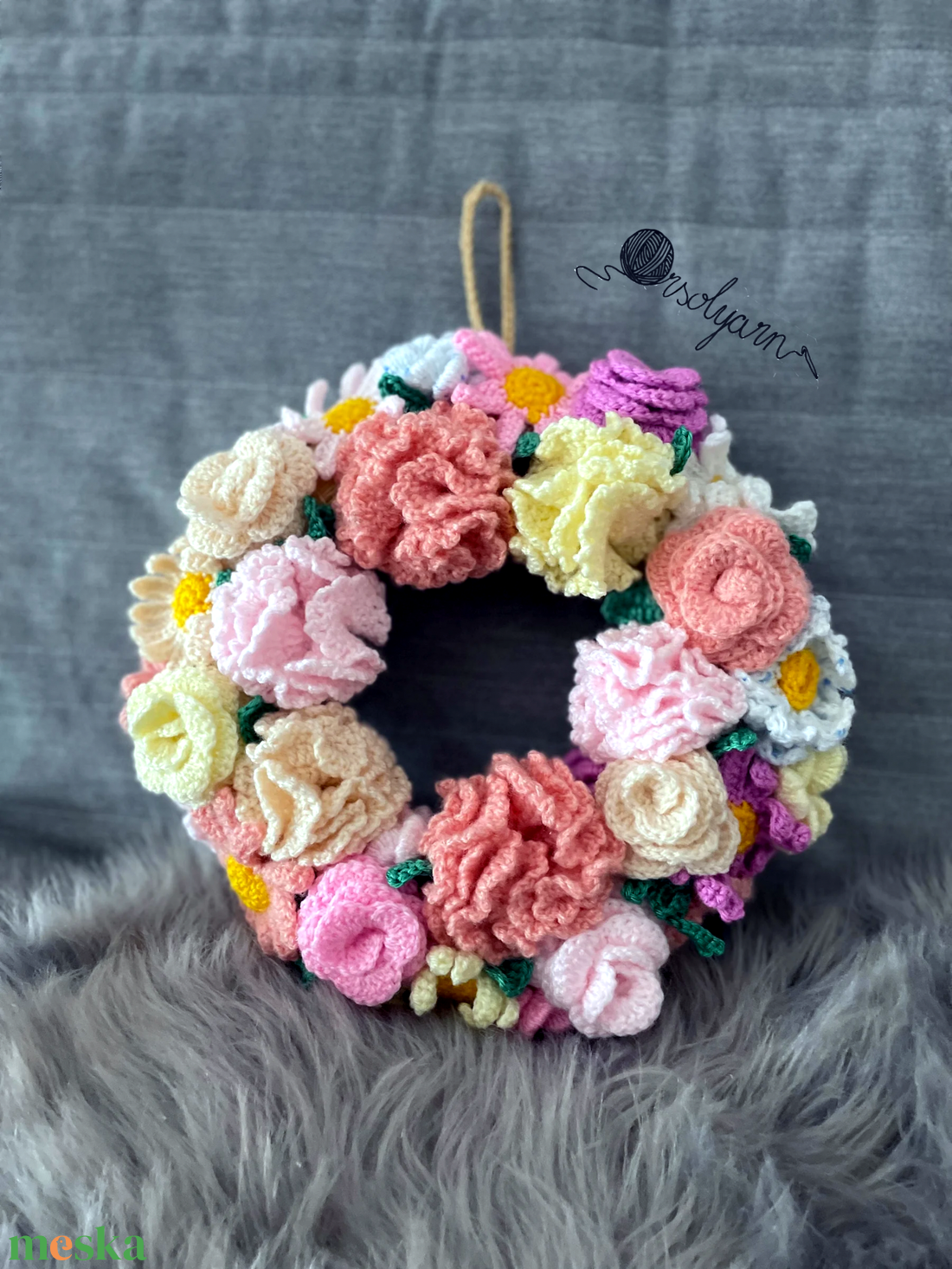  Ajtódísz , kopogtató - tavaszi virágkoszorú - otthon & életmód - dekoráció - ajtó- és ablak dekoráció - ajtódísz & kopogtató - Meska.hu