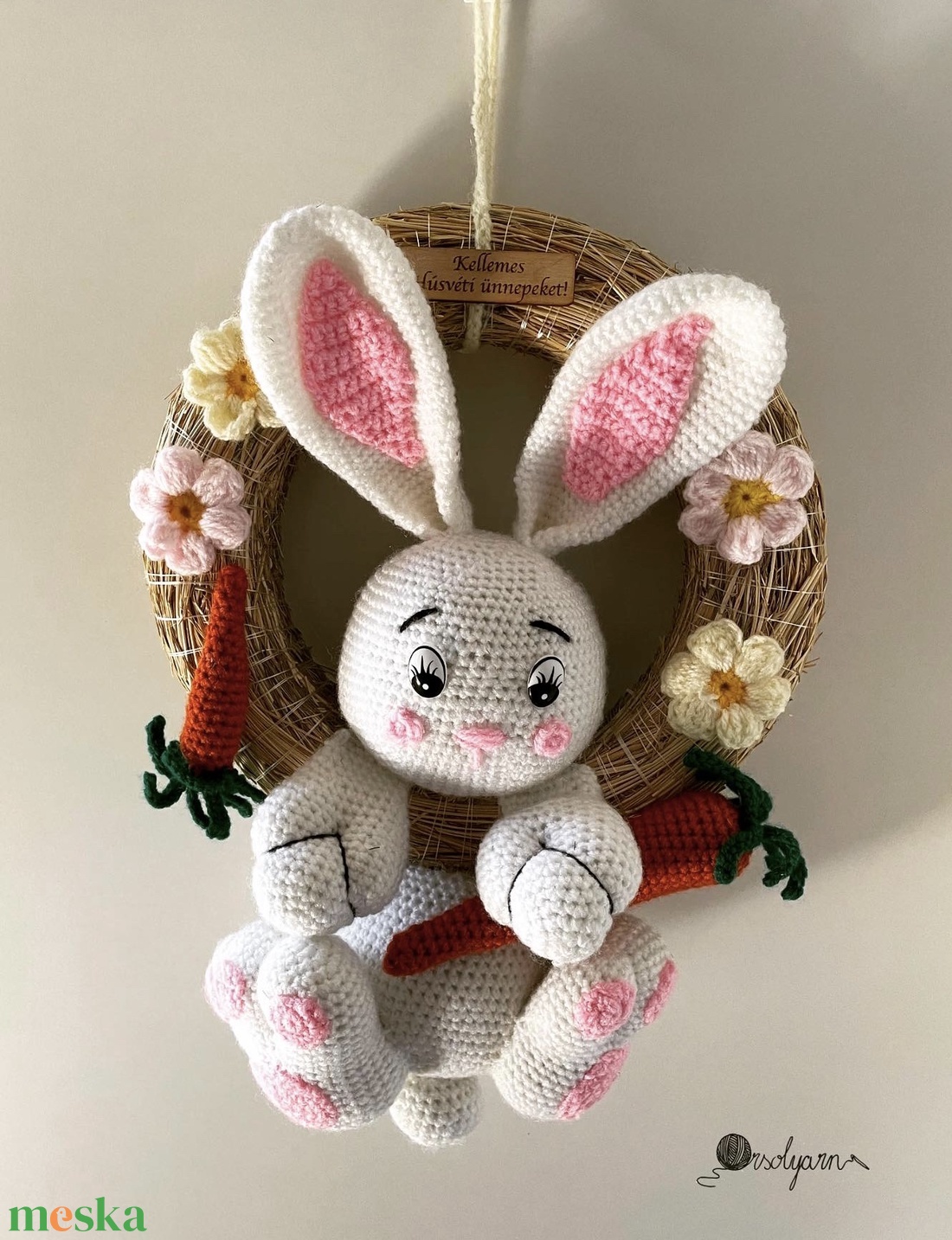  Ajtódísz , kopogtató - tavaszi virágkoszorú - otthon & életmód - dekoráció - ajtó- és ablak dekoráció - ajtódísz & kopogtató - Meska.hu