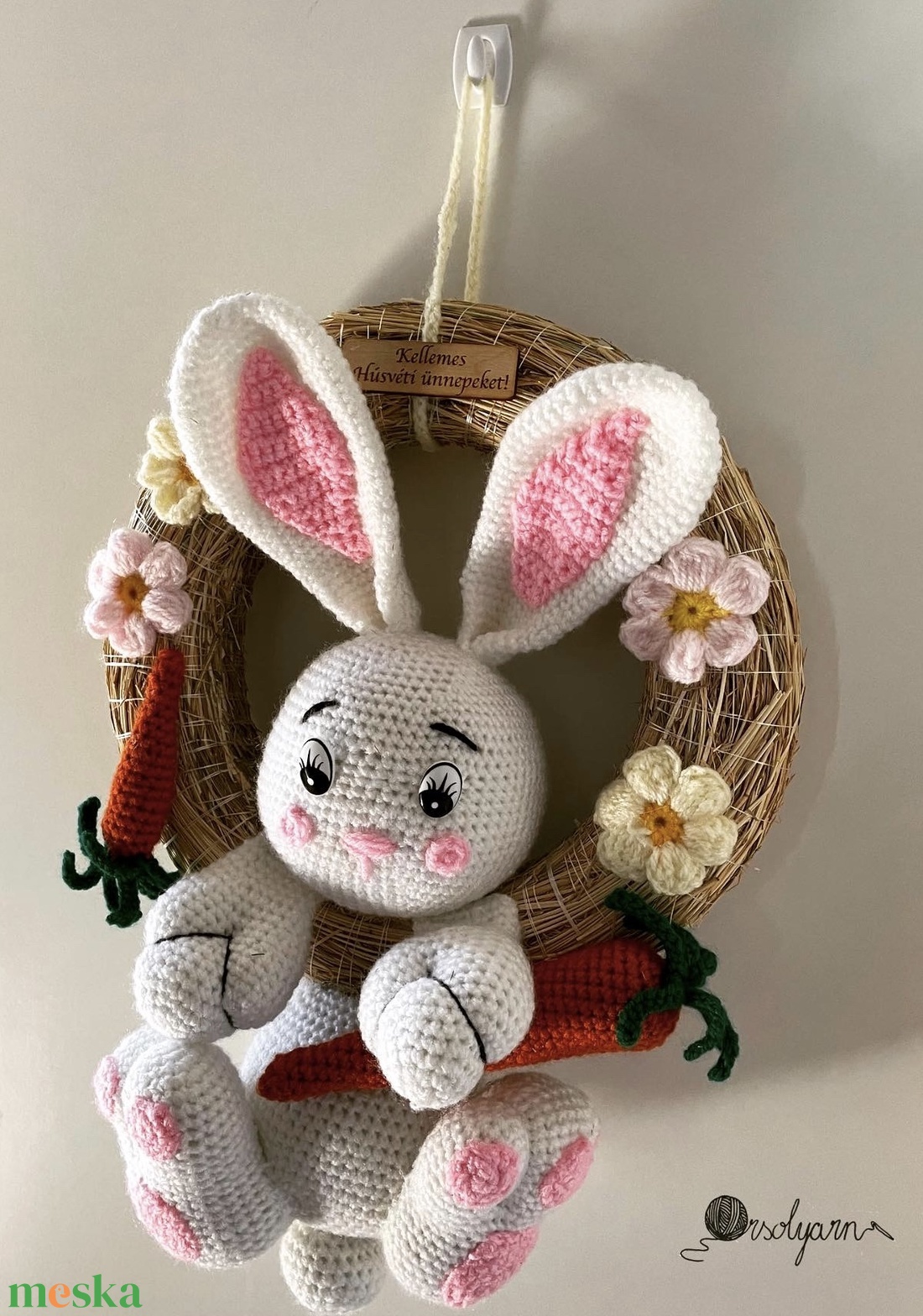  Ajtódísz , kopogtató - tavaszi virágkoszorú - otthon & életmód - dekoráció - ajtó- és ablak dekoráció - ajtódísz & kopogtató - Meska.hu