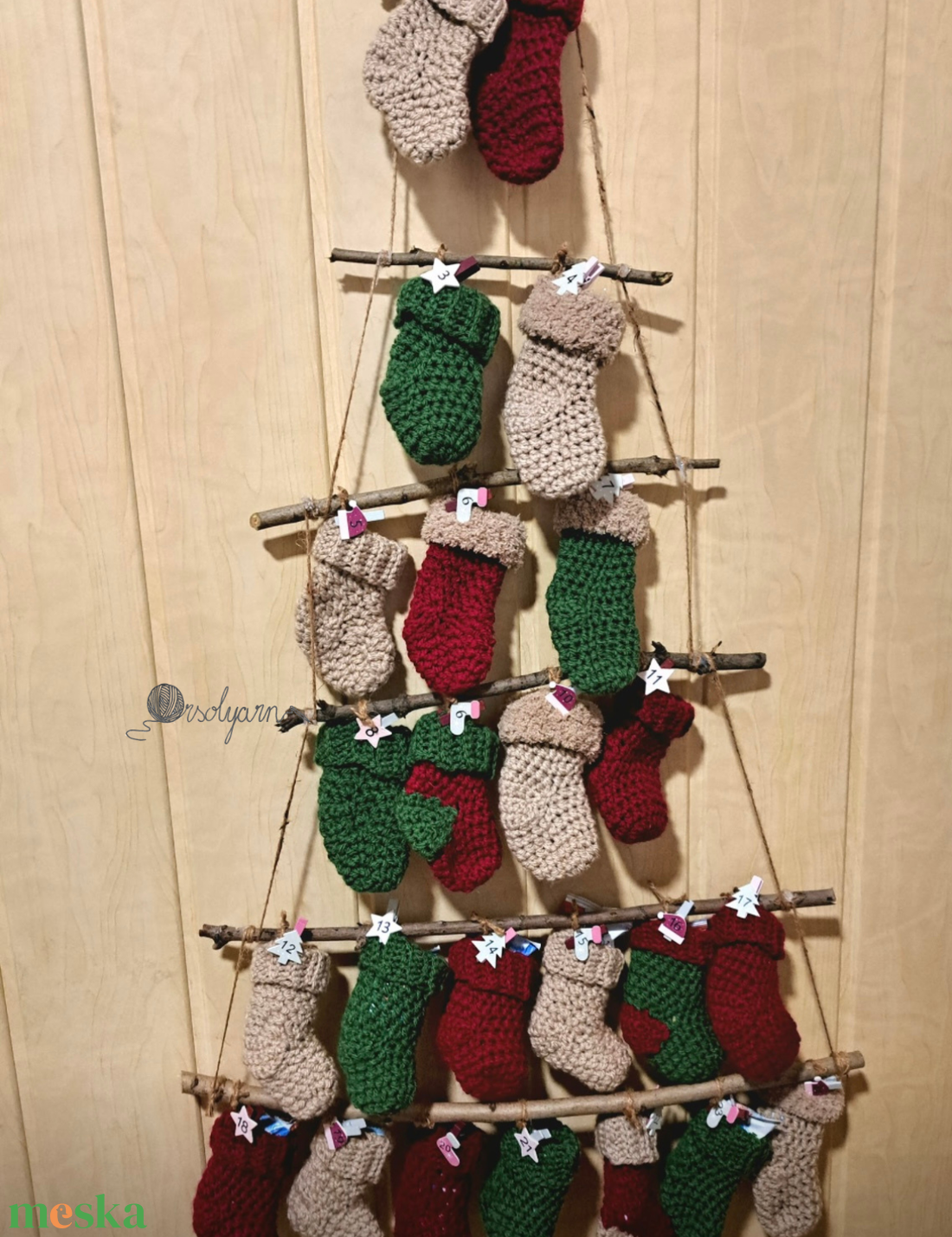 Horgolt adventi naptár - karácsony - karácsonyi lakásdekoráció - karácsonyi lakásdíszek - Meska.hu Horgolt adventi naptár - karácsony - karácsonyi lakásdekoráció - karácsonyi lakásdíszek - Meska.hu