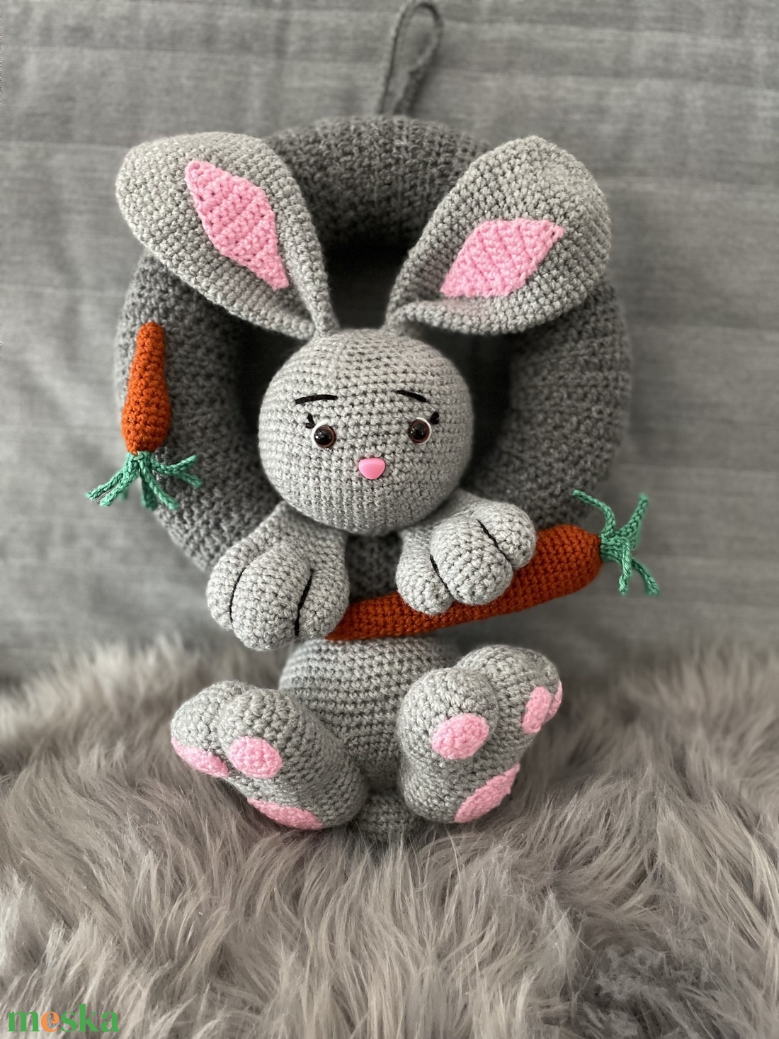 Húsvéti nyuszis ajtódísz, kopogtató  - otthon & életmód - dekoráció - ajtó- és ablak dekoráció - ajtódísz & kopogtató - Meska.hu