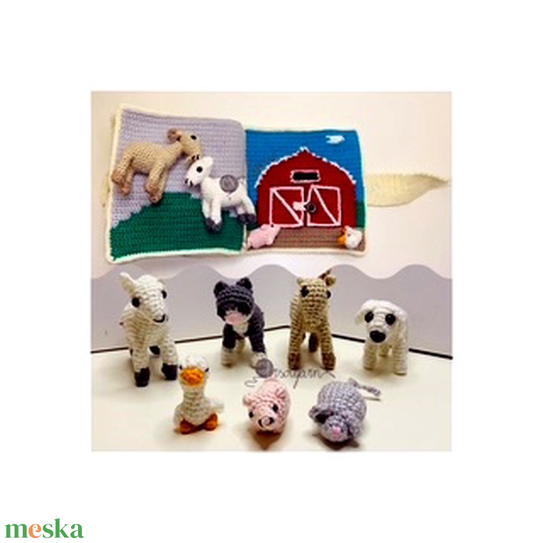 Horgolt interaktív matatókönyv gyerekeknek  A farmon - játék & sport - textilkönyv & babakönyv - Meska.hu