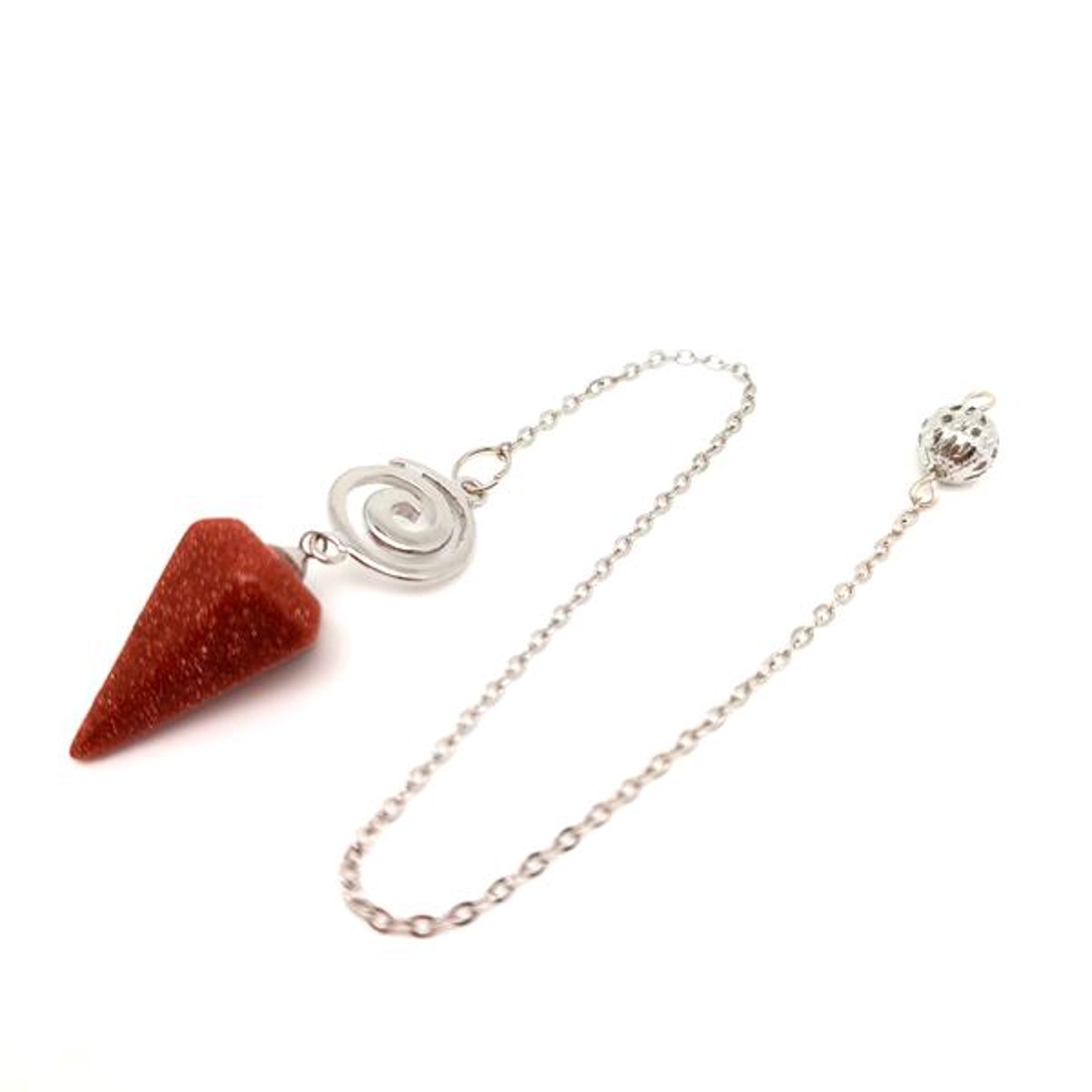 Inga hatlap spirál Goldstone vörös 1,5x2,5cm - otthon & életmód - dekoráció - spiritualitás - inga - Meska.hu