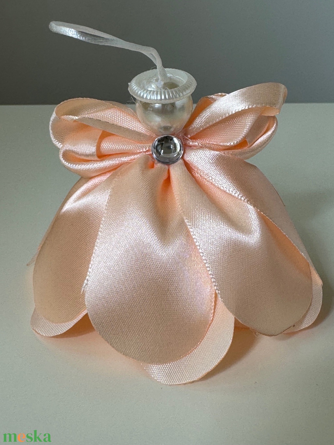 Karácsonyi angyalka királykék selyemszalagból - karácsony - karácsonyi lakásdekoráció - karácsonyi lakásdíszek - Meska.hu