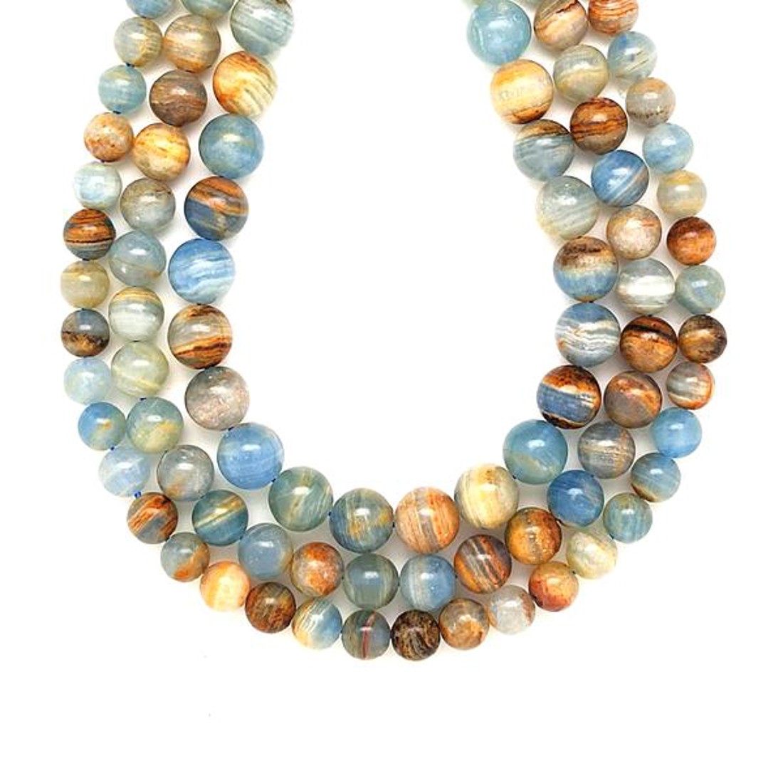 Aragonit kék golyó 10mm� ékszerkészítő alapanyag (füzér) - kellékek & szerszámok - ásvány alapanyag - ásványfüzér - Meska.hu