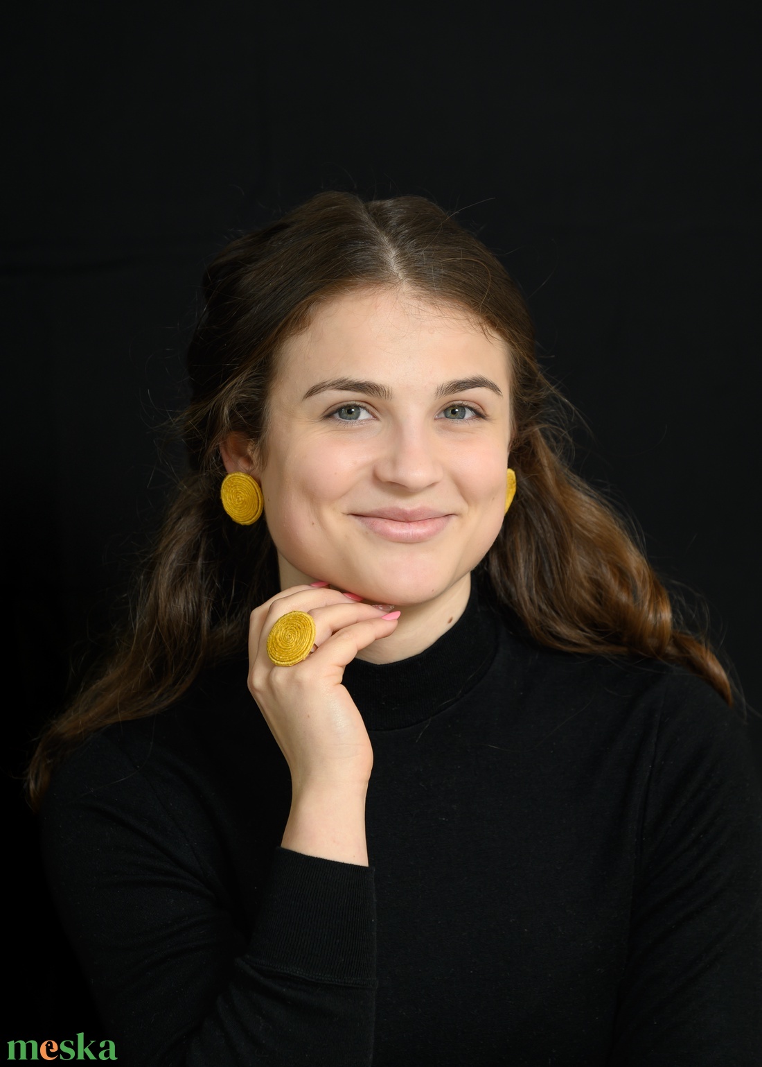 Kör garnitúra sárgán - ékszer - ékszerszett - Meska.hu