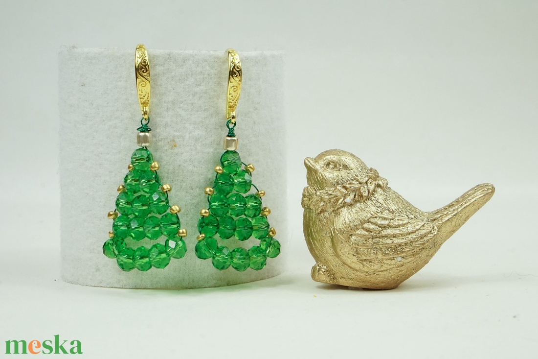 Karácsonyi csillogás fülbevaló - ékszer - fülbevaló - lógó fülbevaló - Meska.hu