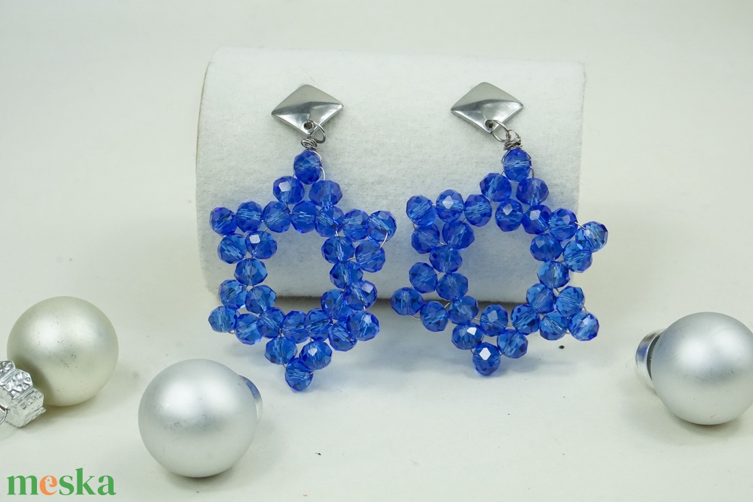 Karácsonyi csillogás fülbevaló - ékszer - fülbevaló - lógó fülbevaló - Meska.hu