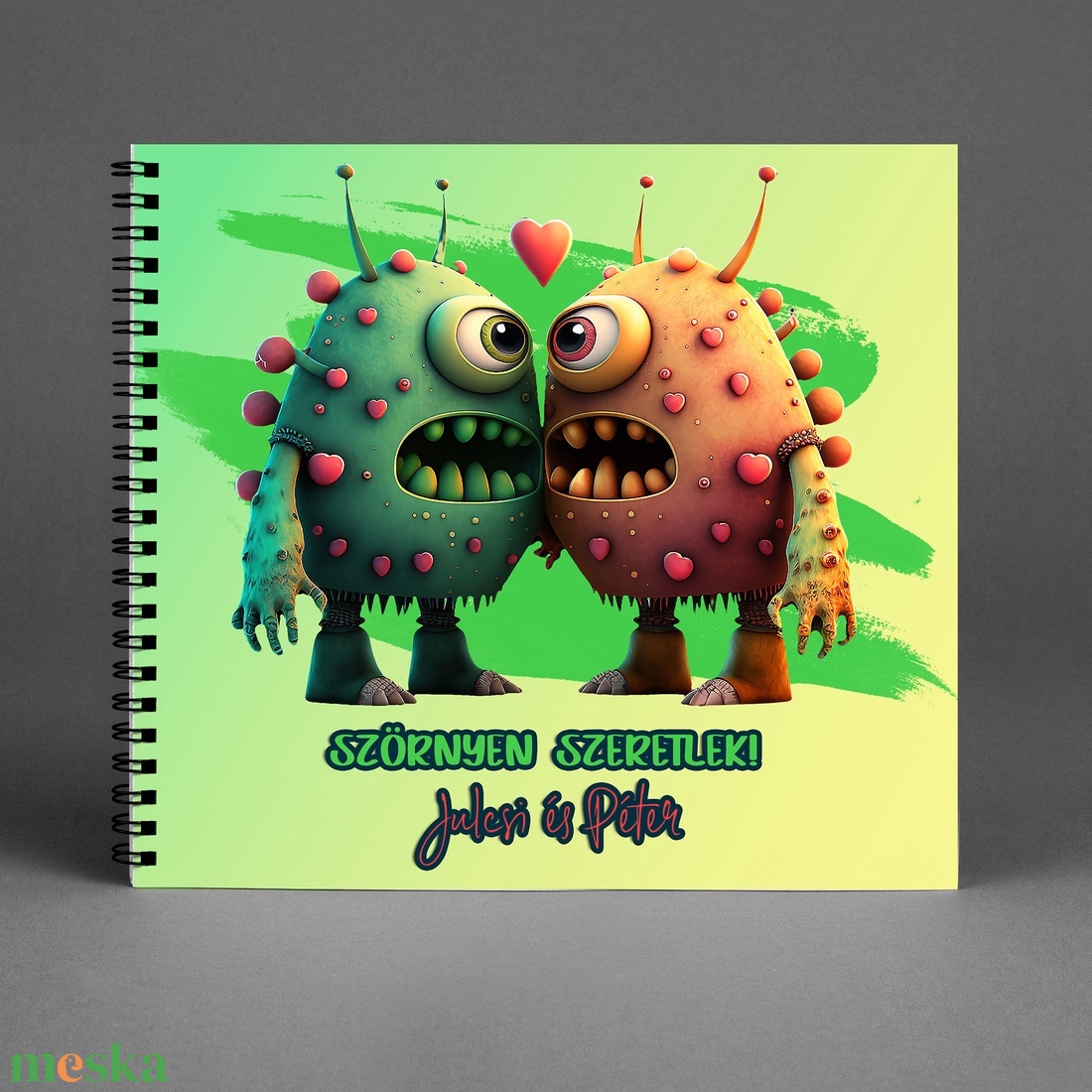 Vicces Szörnyecskés Szerelmes Fotóalbum Fénykép album / Évfordulóra / Valentin napra - 40 lap / 80 oldal - 21x19cm /2-es - otthon & életmód - papír, írószer - album & fotóalbum - Meska.hu