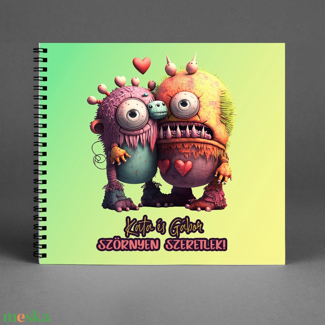 Vicces Szörnyecskés Szerelmes Fotóalbum Fénykép album / Évfordulóra / Valentin napra - 40 lap / 80 oldal - 21x19cm /3-as - otthon & életmód - papír, írószer - album & fotóalbum - Meska.hu