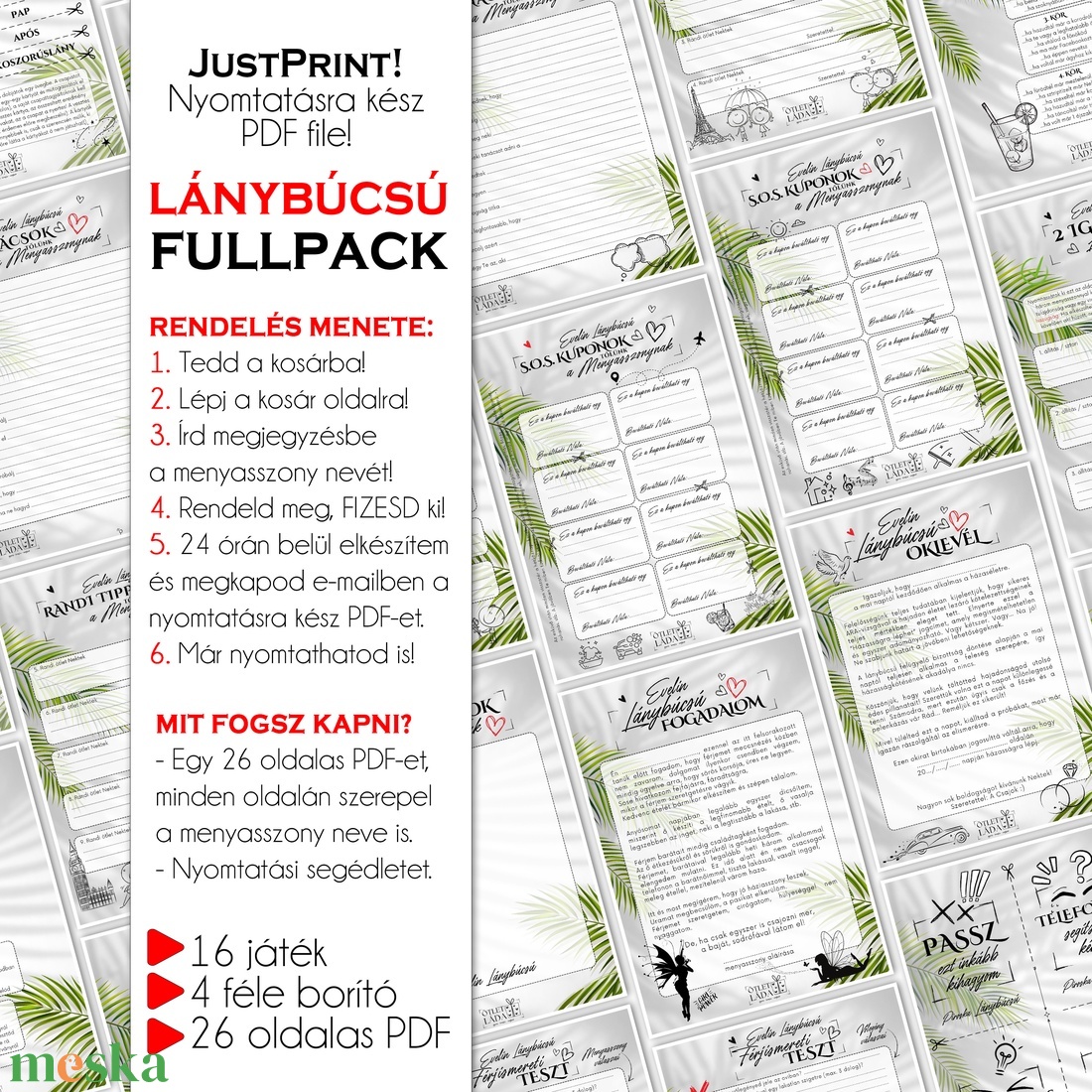 Lánybúcsú FULLPACK feladatgyűjtemény/ 26 oldalas nyomtatható PDF/ a menyasszony nevével, ajándék lánybúcsúra - pálmás - esküvő - lánybúcsú - Meska.hu Lánybúcsú FULLPACK feladatgyűjtemény/ 26 oldalas nyomtatható PDF/ a menyasszony nevével, ajándék lánybúcsúra - pálmás - esküvő - lánybúcsú - Meska.hu