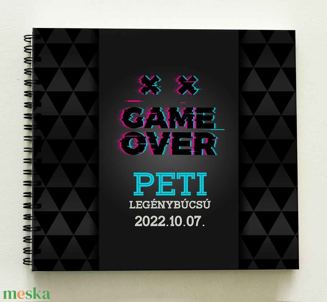 Legénybúcsú ajándék emlékkönyv Game Over - Prémium egyedi album - emlék a vőlegénynek - füzet / napló - 21x19cm - esküvő - legénybúcsú - Meska.hu