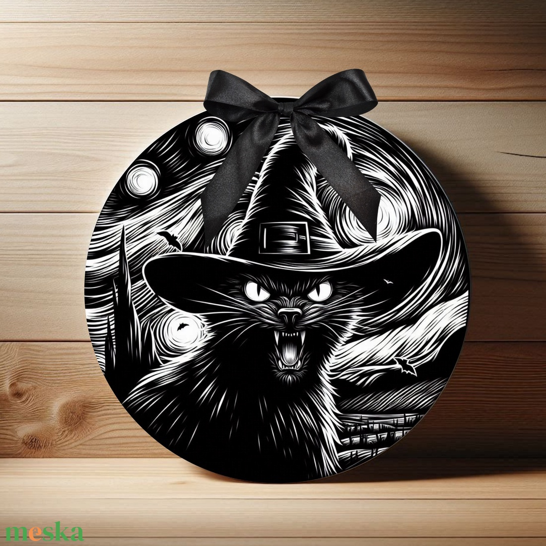 Fekete-fehér Halloween ajtódísz vicces boszis macskás beltéri ajtó kopogtató Ø=20cm - otthon & életmód - dekoráció - halloween - halloweeni ajtódíszek és ablakdíszek - Meska.hu Fekete-fehér Halloween ajtódísz vicces boszis macskás beltéri ajtó kopogtató Ø=20cm - otthon & életmód - dekoráció - halloween - halloweeni ajtódíszek és ablakdíszek - Meska.hu
